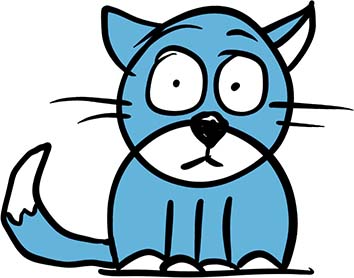 Blue cat easy to draw cartoon