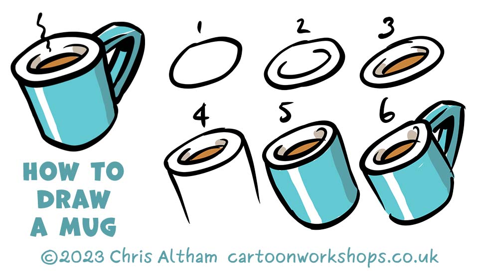 how to draw a cartoon mug