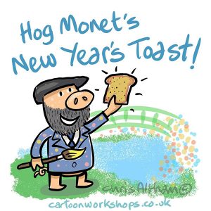 Hog Monet New Years Eve cartoon
