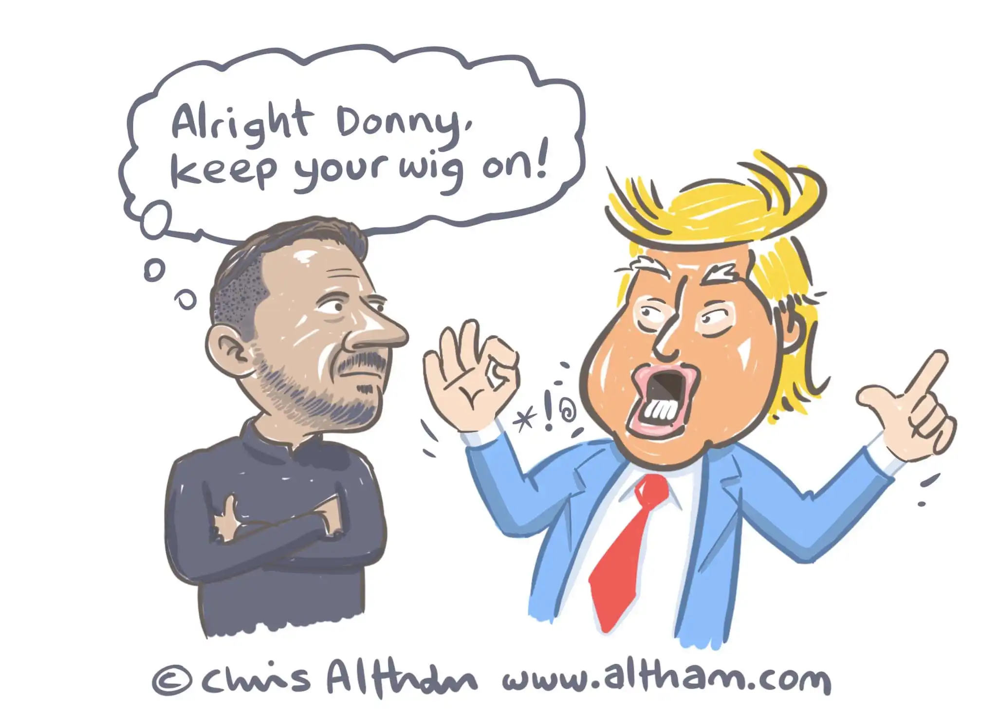 Zelensky-Trump-Cartoon-Keep-your-wig-on Editorial Cartoon - Zelensky Trump Cartoon